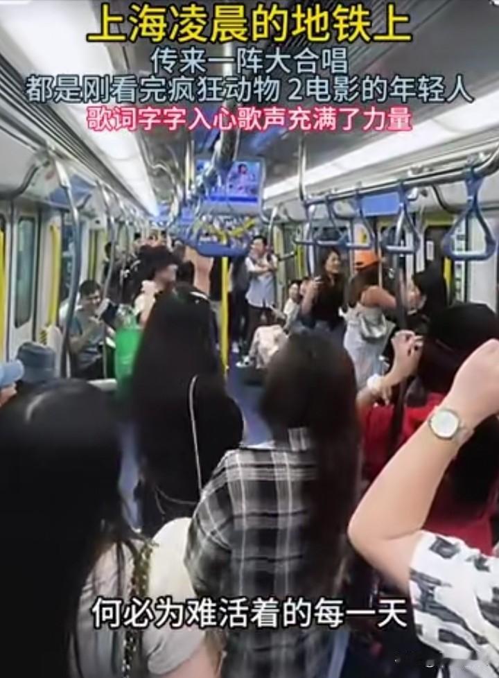 疯狂动物2，看完之后，地铁中的年轻人沸腾了，共同唱了起来！
“你我都是人间的过客