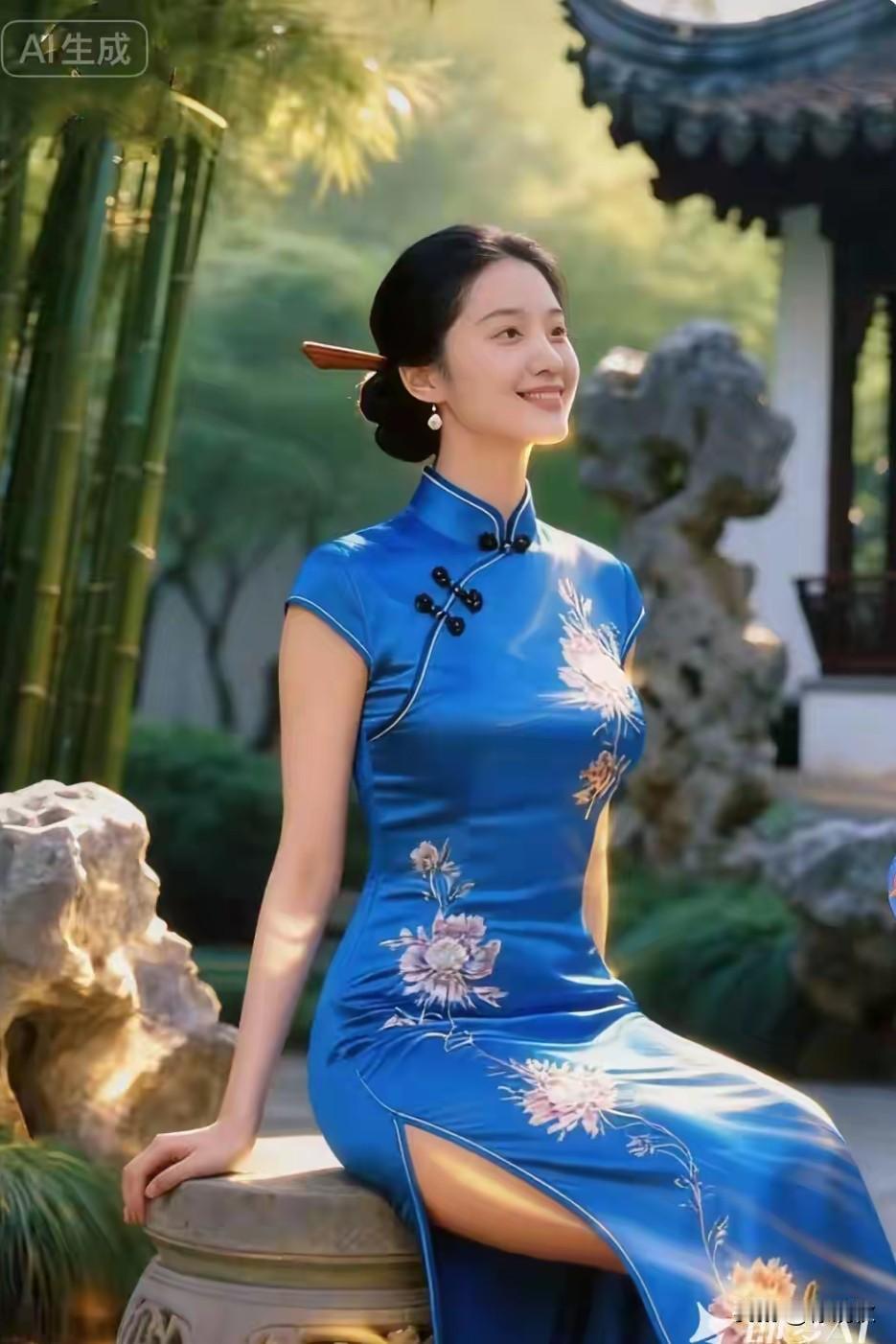 温婉的她，宛蓝楹花
一颦一笑，清润雅致
端庄高雅，气质非凡
千娇百媚，绰约多姿