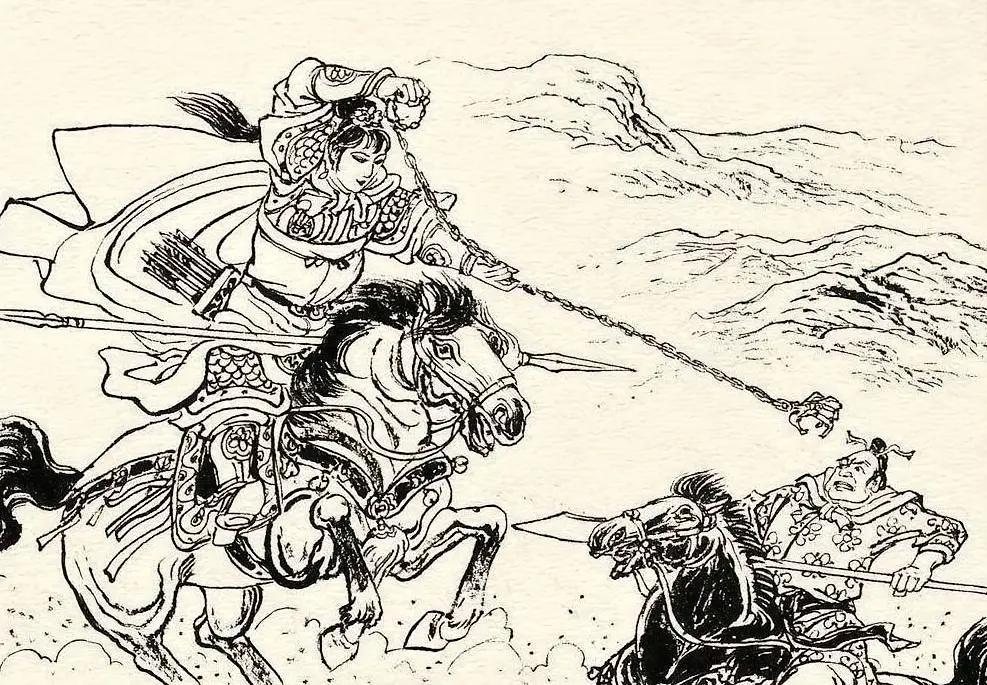 他的父亲是位大大的福将。
他使一口泼风刀，力大无穷；满头黄毛，性格粗鲁直率。
他