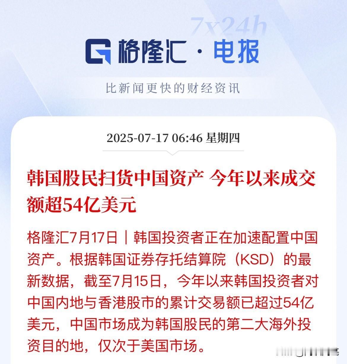 谁都在扫货！都在疯狂的配置中国资产，那谁在卖

说今年以来，韩国股民扫货中国资产
