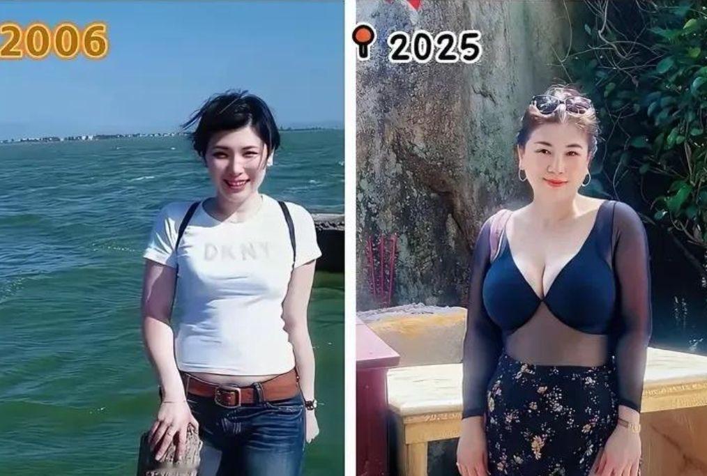 谁懂啊！别人20年的岁月是杀猪刀，她20年的岁月直接开了“反向塑形挂”！
06年