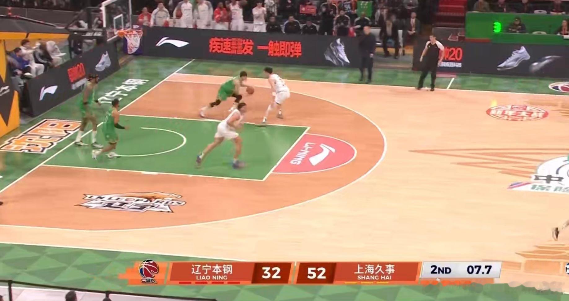 上半场打完才拿34分，辽宁男篮落寞了啊！辽宁男篮遇到上海男篮估计今晚要4连败了！