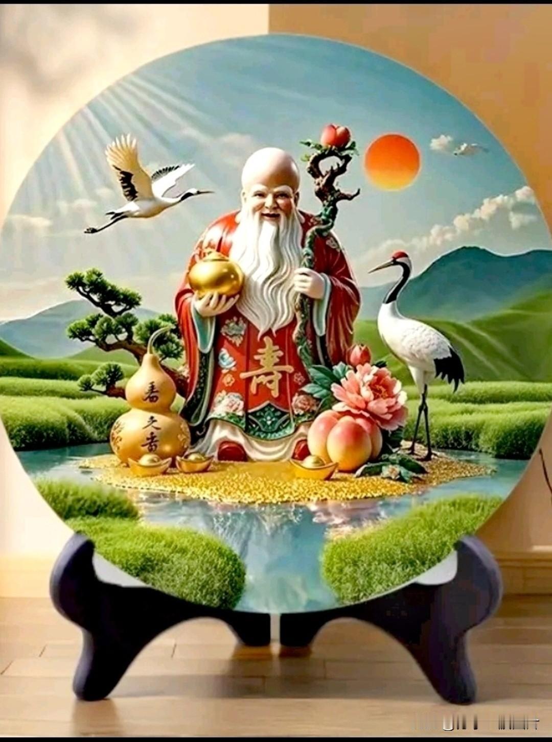 福如东海，寿比南山。