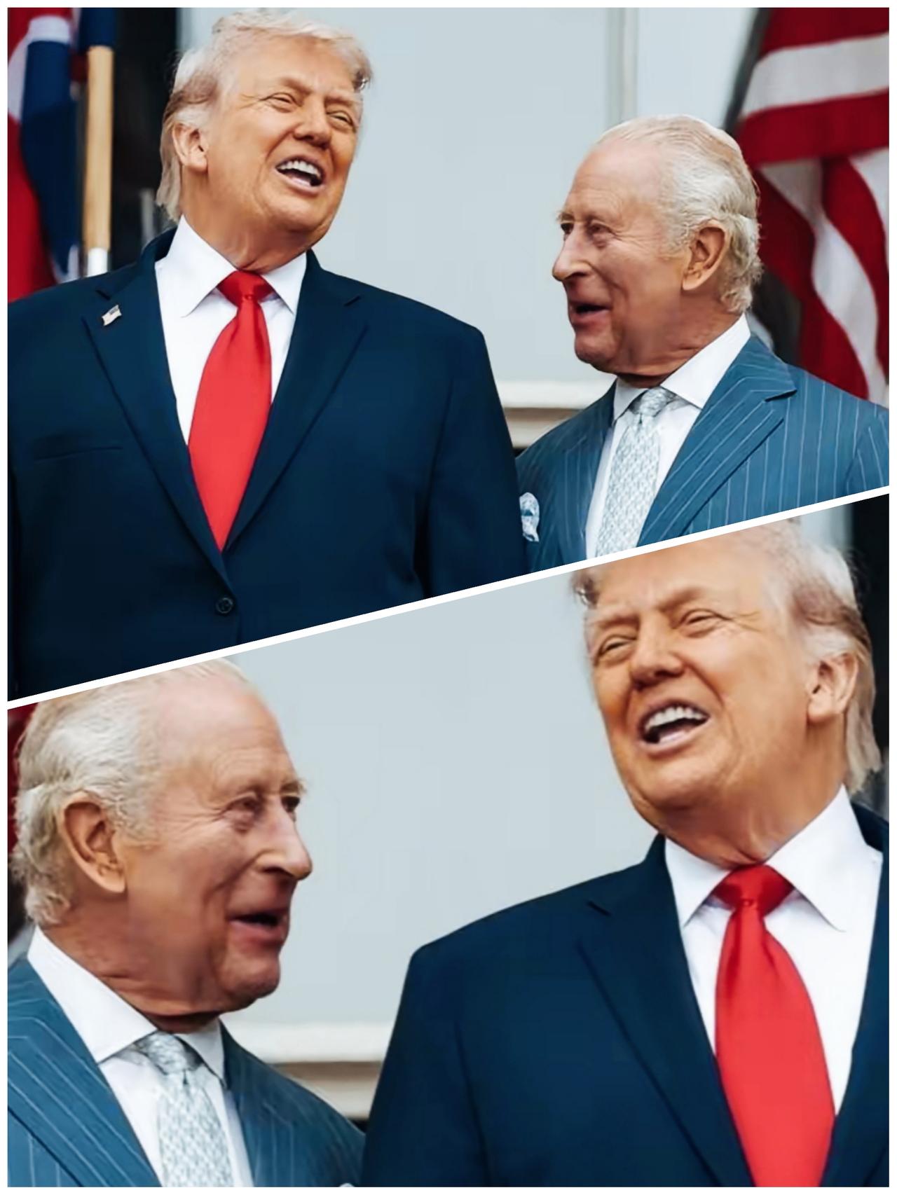 查尔斯国王是不是被特朗普的笑容给整懵了啊！
特朗普的笑容是不是很魔性啊？
面对特