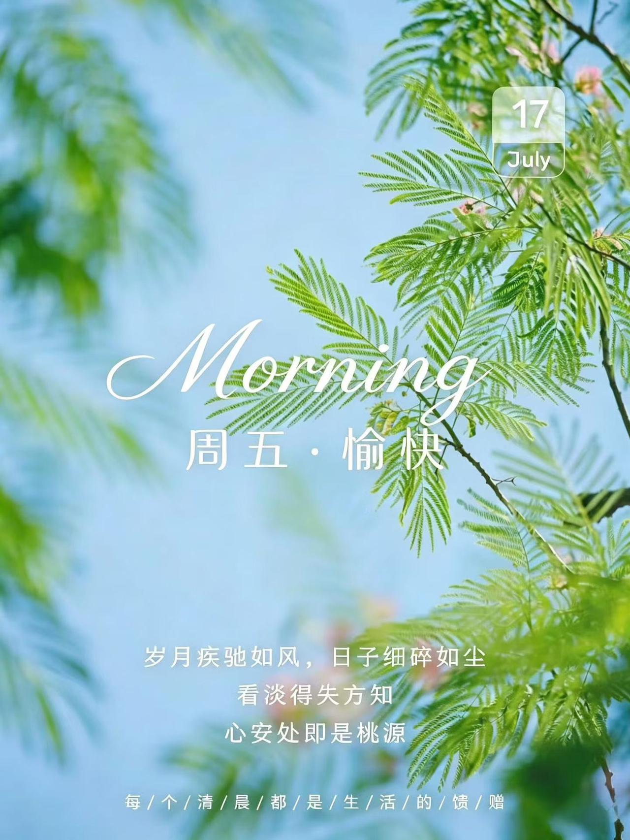 ☀️
美好的一天开始啦！

快有快的热烈
慢有慢的悠长
万物皆在时光里静待绽放