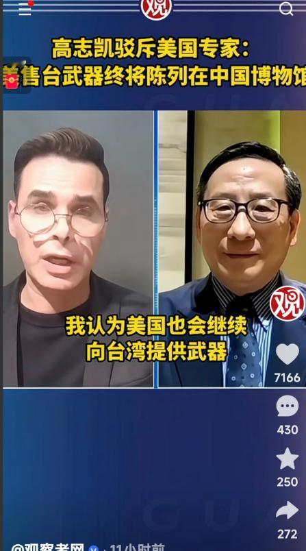 高志凯一句话就让美国专家给破防了！高志凯和美国的专家在网上进行辩论，美国方面说，