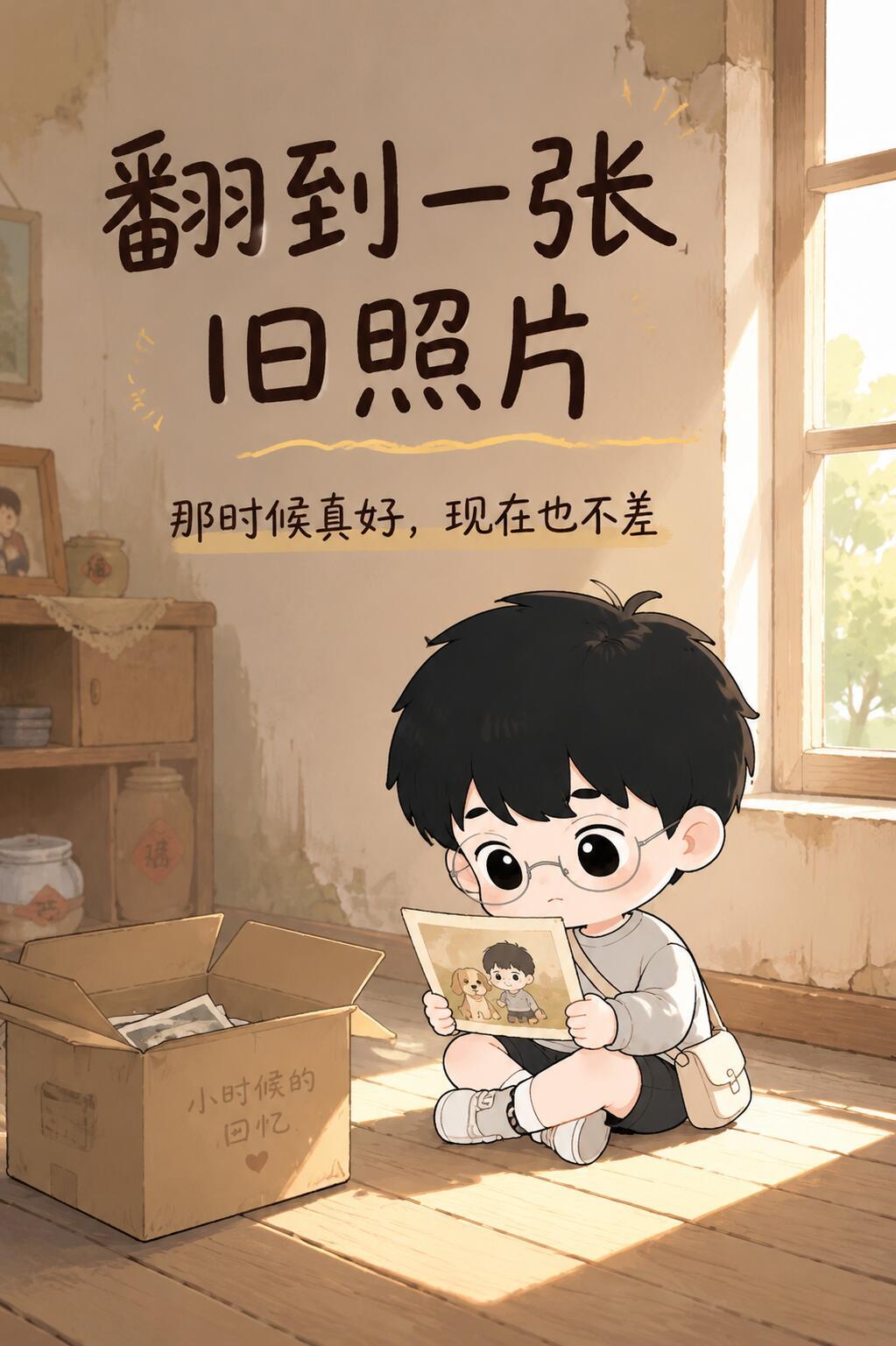 翻到旧照片情绪突然回来了相册翻到底，和童年的自己打了个照面。原来这么多年，快乐从