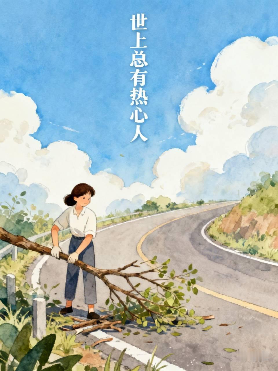 善良究竟能带来怎样的好运？路上车辆来来往往，皆选择避而远之，唯有这位姑娘毅然下车