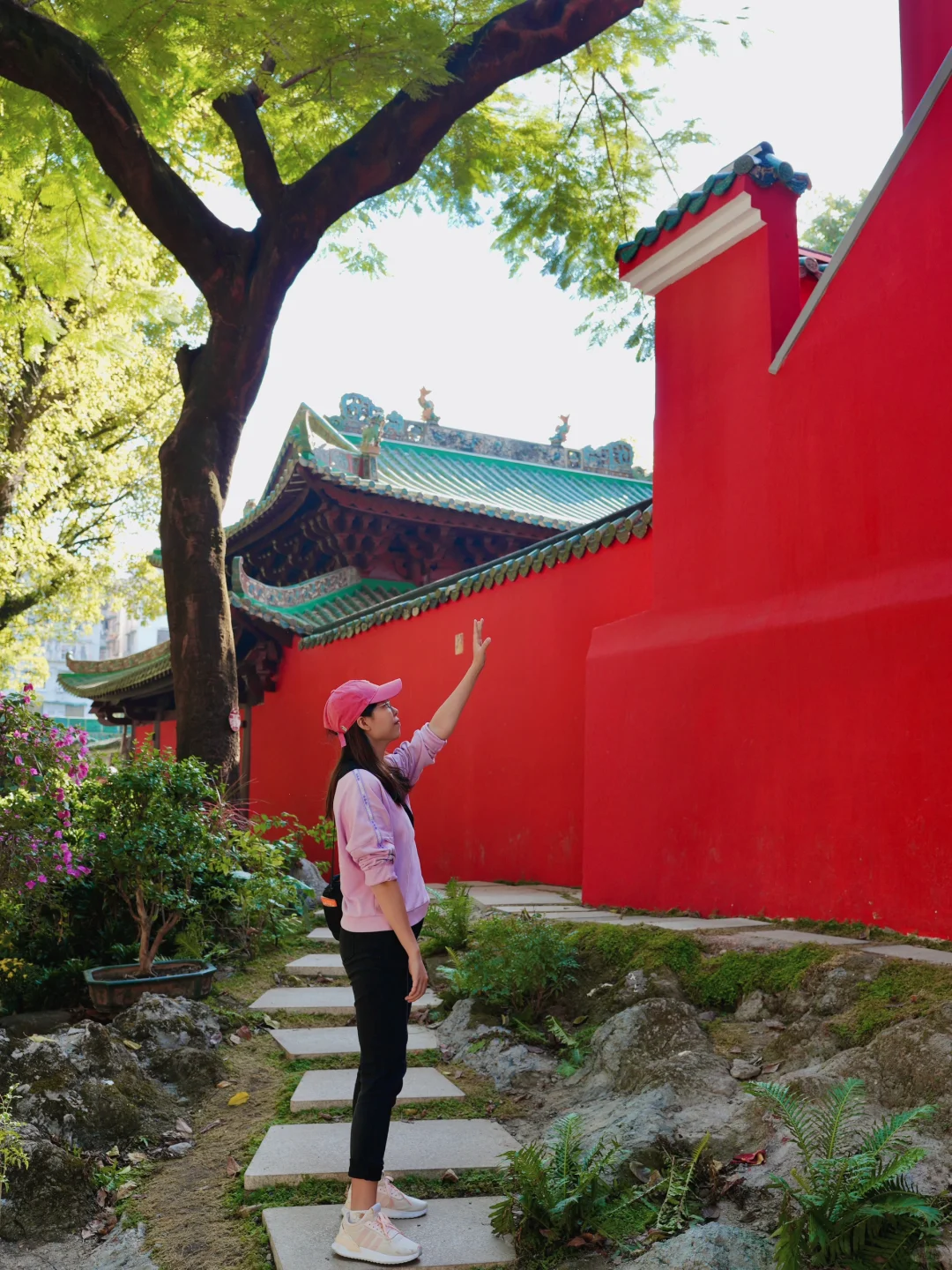 广州旅游丨藏在闹市的红墙仙观，免票✨很好拍