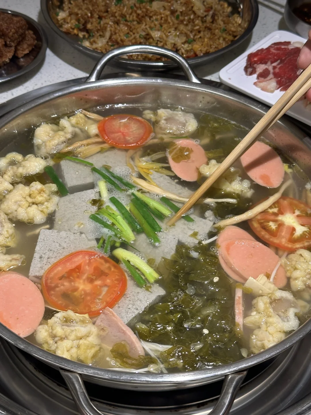 学校门口的荤豆花火锅🍲没啥能比它好吃了！