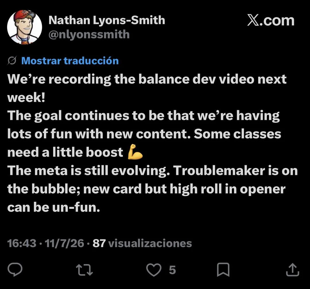 炉石传说 炉石执行制作人Nathan针对平衡补丁预告的预告：-下周我们就会录制平