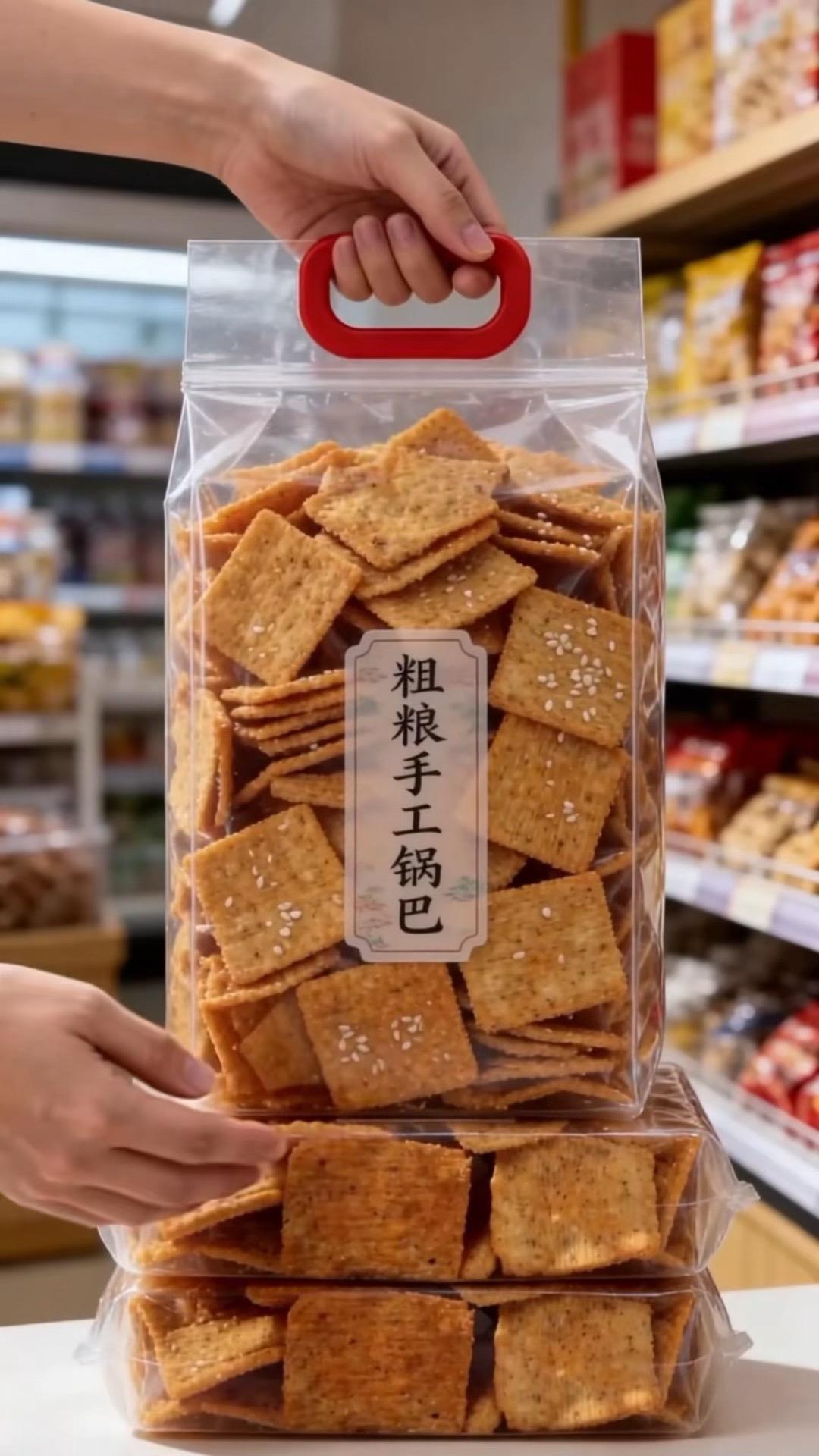 手工粗粮锅巴，金黄酥脆，芝麻香浓，一口咔嚓超解馋，分量足口感佳，追剧解...