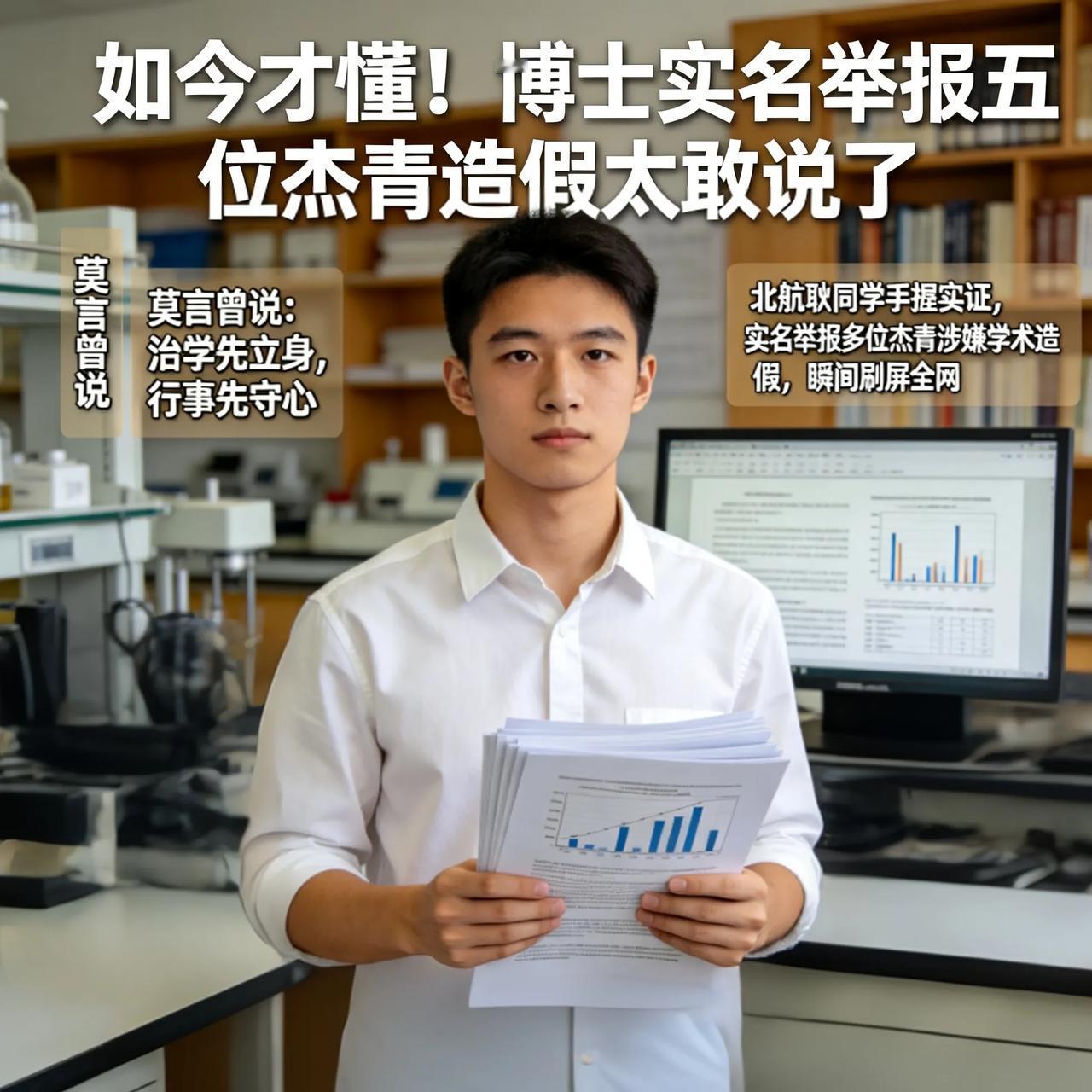 如今才懂！博士实名举报五位杰青造假太敢说了
莫言曾说：治学先立身，行事先守心。