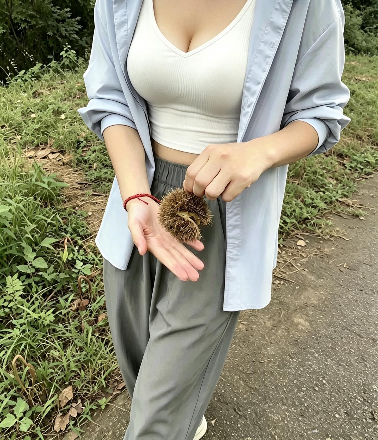 小姐姐非要带我去爬山！捡好吃的！这个能吃吗