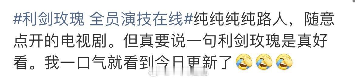 路人真实评论《利剑玫瑰》根本不够看纯路人看了直接变剧粉真的好看，一口气看到更新抢