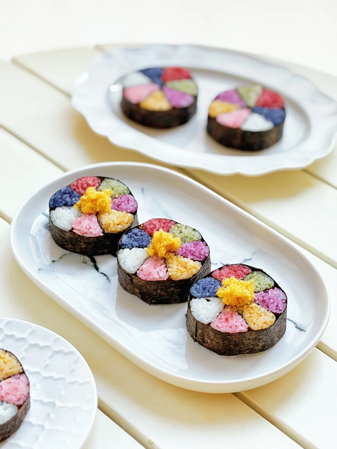 七彩米饭卷，端上桌太惊艳了