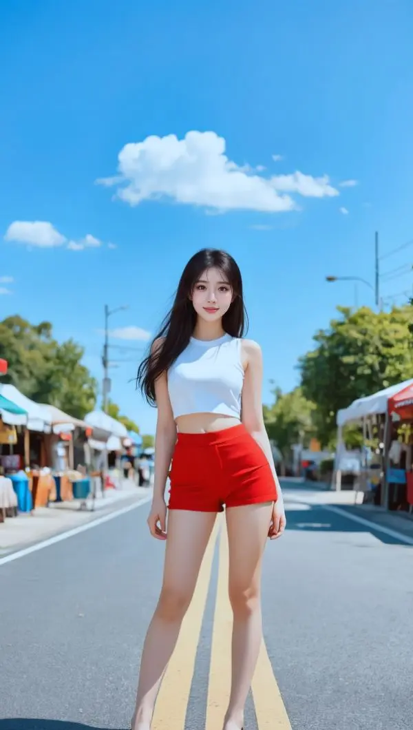 AI街头夏日照 ai创作  原来ai写真可以这么美  谁拍谁好看 美出高级感