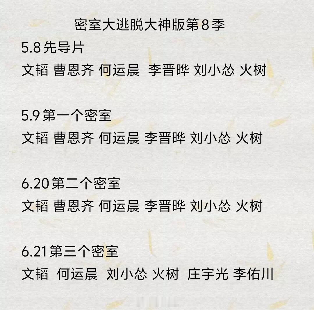 密逃大神版录制阵容 密神🈶两个新人加入录制 密室大逃脱大神版‖ 