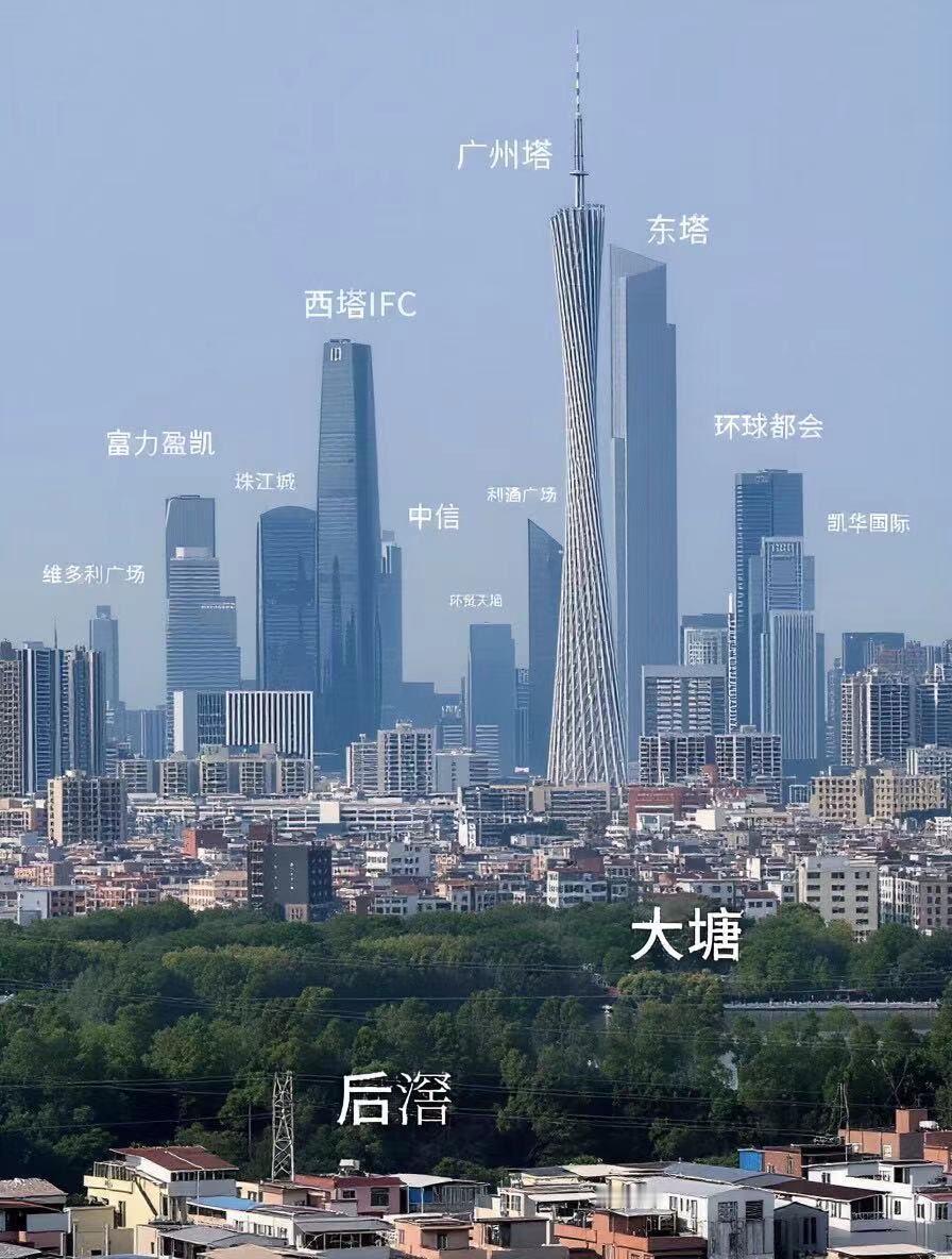 一边是广州塔、西塔IFC组成的璀璨CBD，代表着这座城市的财富、机遇与光鲜；另一