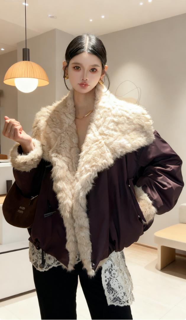 鸭绒内胆派克服外套