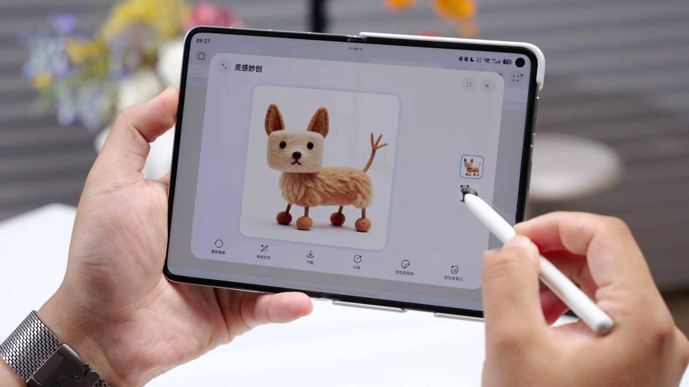 发布会刚看完，上手摸了一下这个大阔折，第一感觉就俩字：真阔。内外屏展开的那种开阔