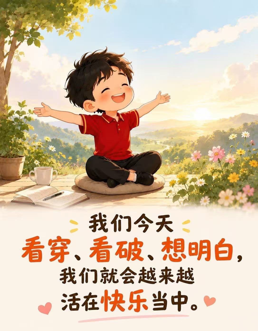 我们今天看穿、看破、想明白，我们就会越来越活在快乐当中。 