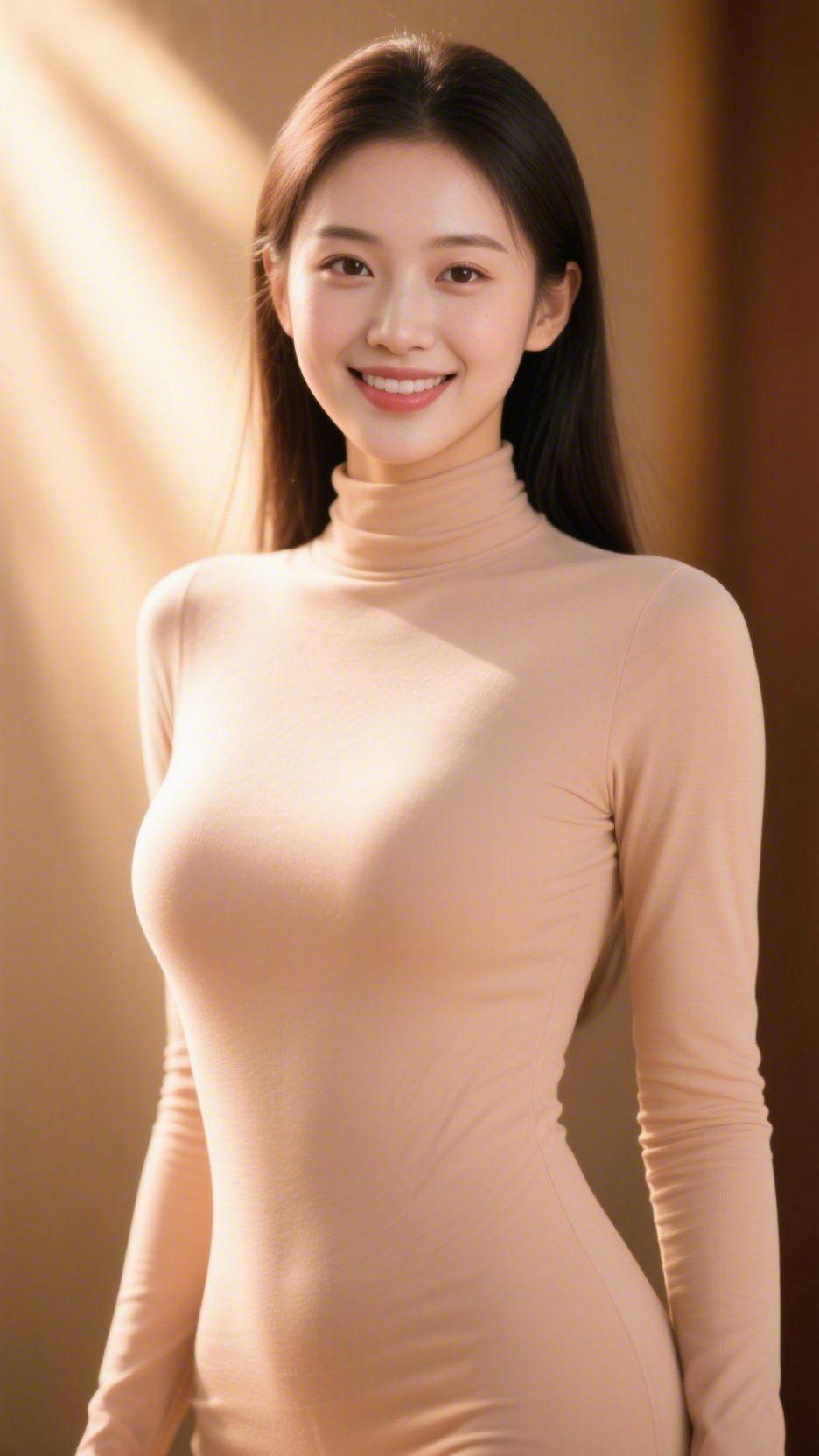 暖光漫染安闲时
 
暖金色的光束斜斜漫过，落在温润的浅棕背景上，晕出层层柔润的光