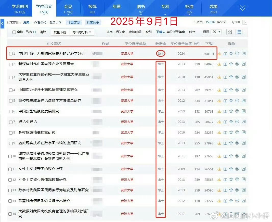 知网回应武大杨某媛论文突然下架为啥要下架？下载量超30万，在武大里排名遥遥领先，