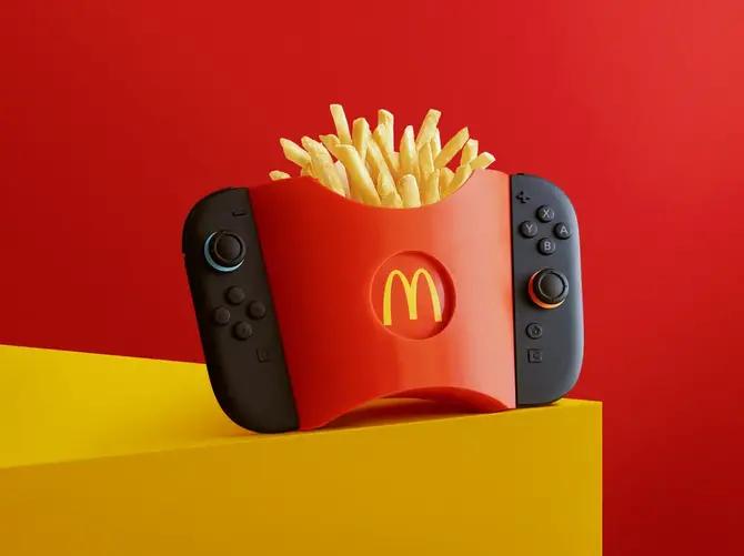 【一边玩switch一边吃薯条】边玩游戏边吃薯条很不方便?没关系，已经有高能人士