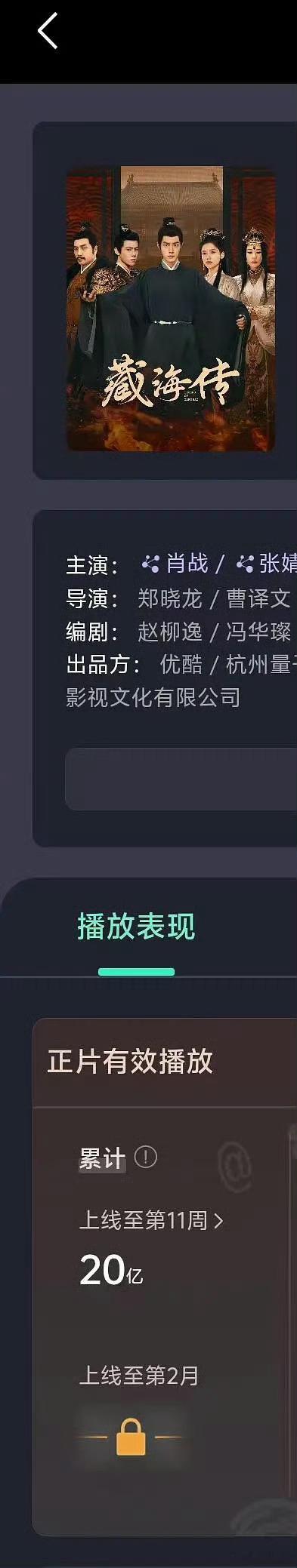 藏海传云合破20亿，总播放量年榜第一，集均破5000w！！ ​​​