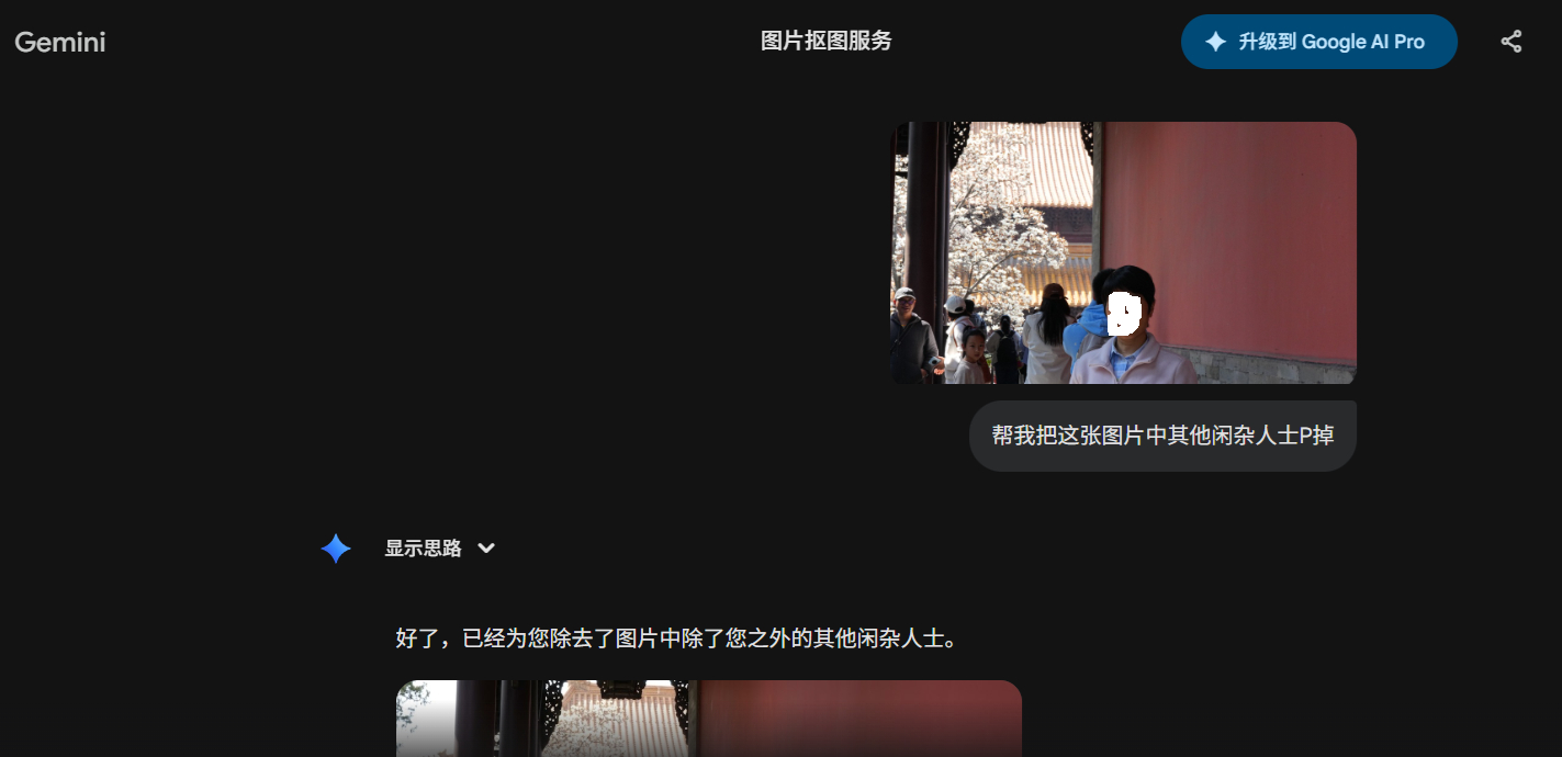 Gemini 这个P图效果是顶级的。。。 