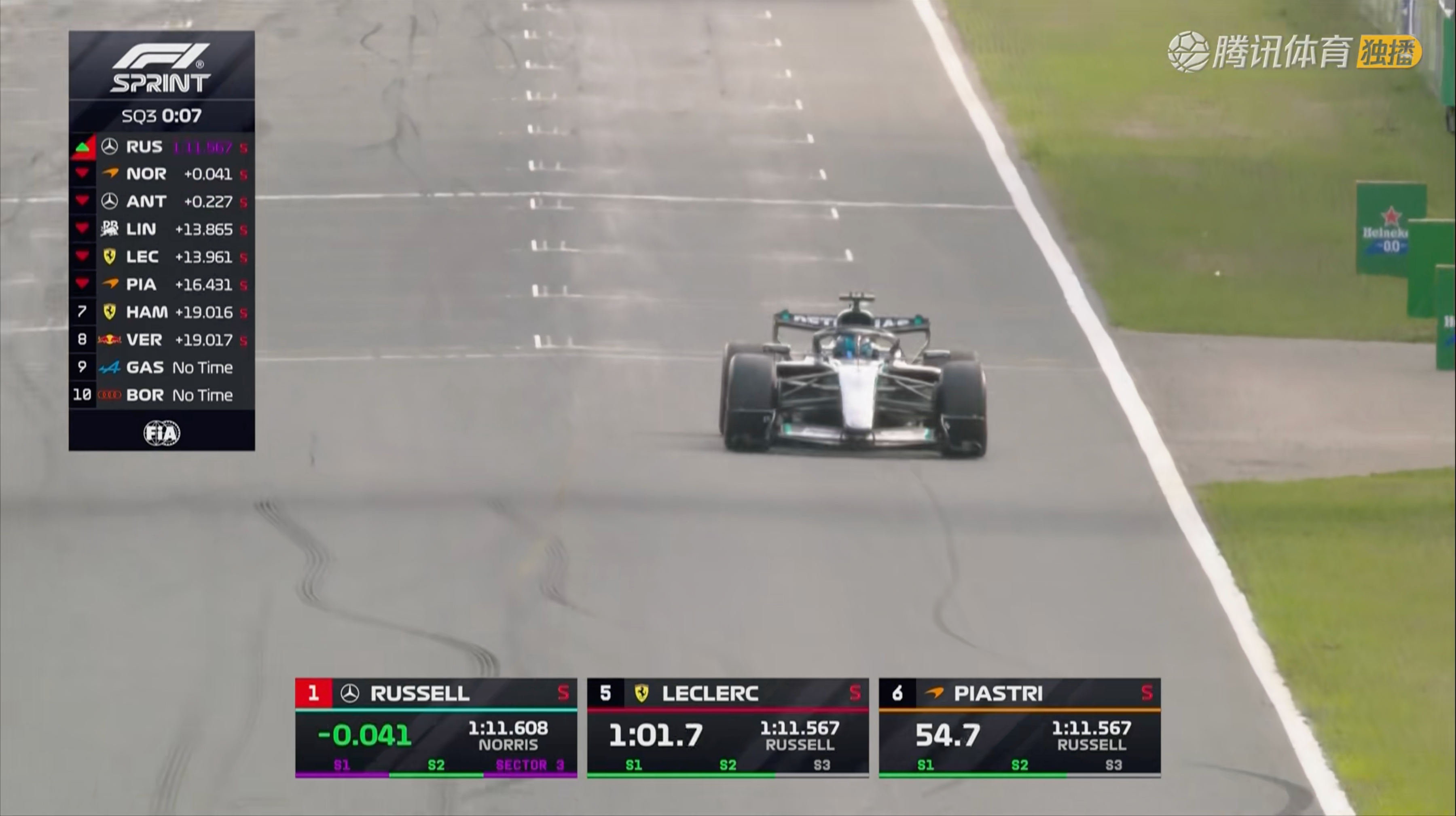 乔治·拉塞尔取得F1荷兰大奖赛冲刺赛杆位！F12026F1荷兰大奖赛