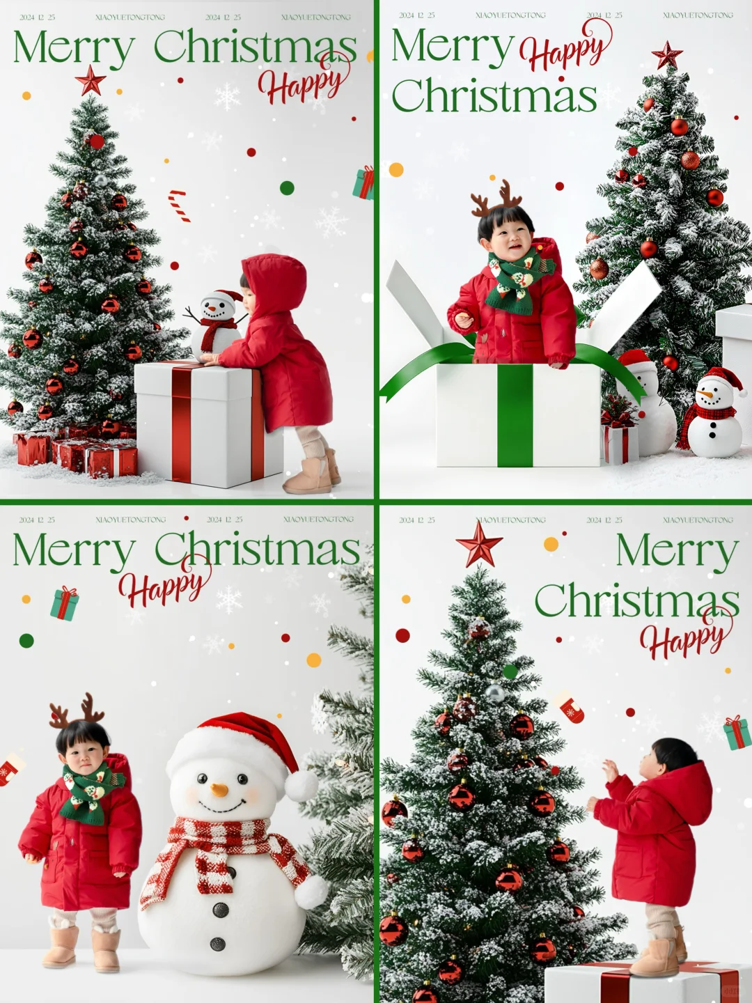 0⃣元在家宝宝圣诞节🎄创意照！附教程