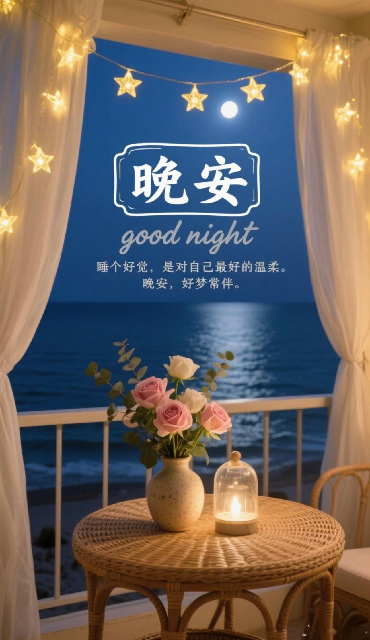 晚安  hyr晚安 窗外，月光如水，温柔地洒落在世间万物之上。在这静谧的夜晚，你