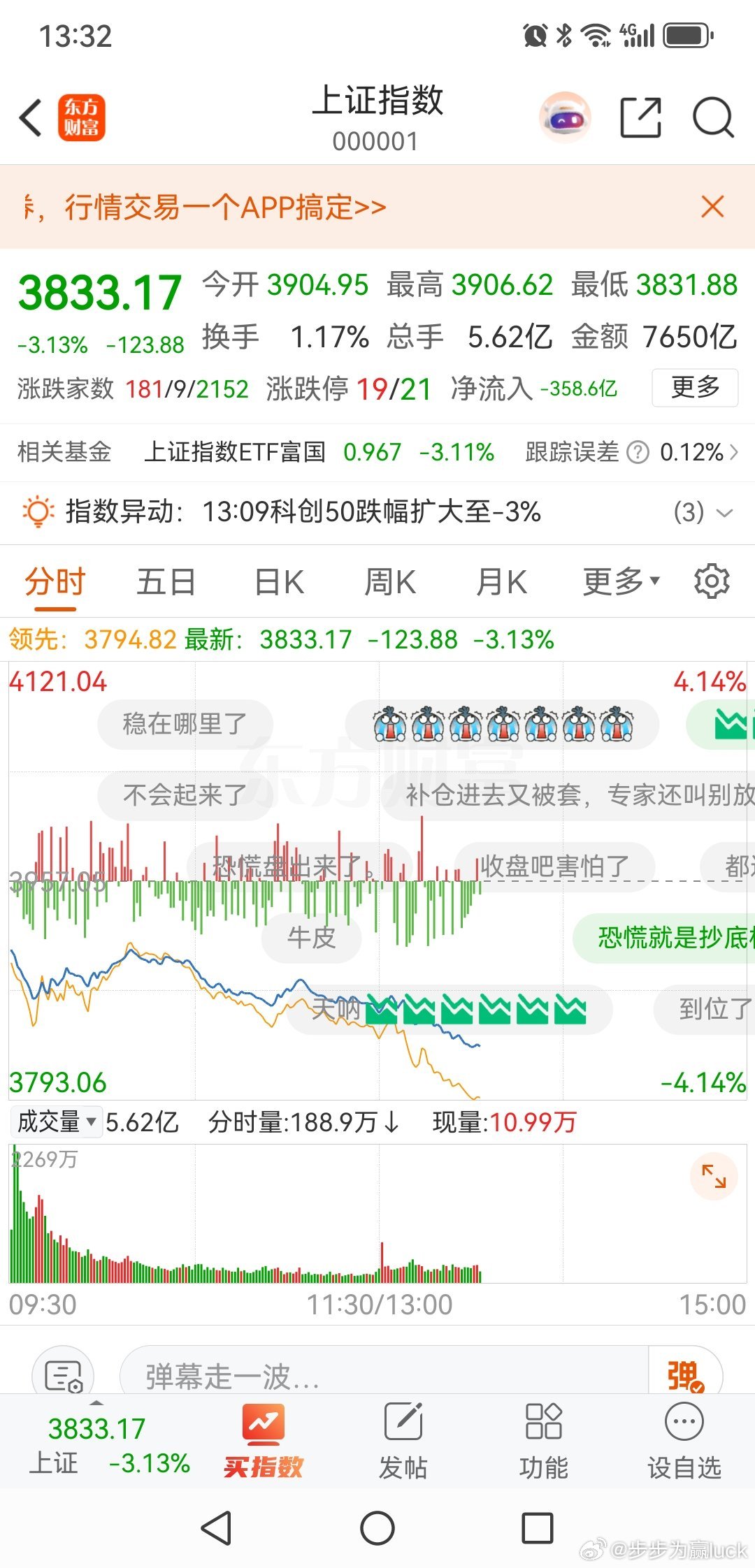 A股，现在是3833，可否有兴趣，我95%的仓位，坐等拉升。欢迎加入我们的免费交