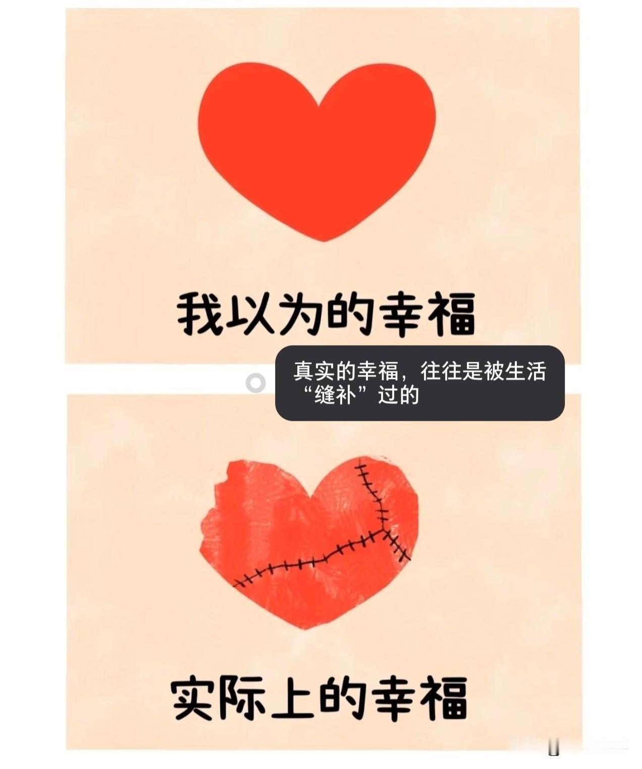 真实的幸福往往是被缝补过的
没有人谁的一生是完美的
幸福一定是经过风霜雨雪
才能