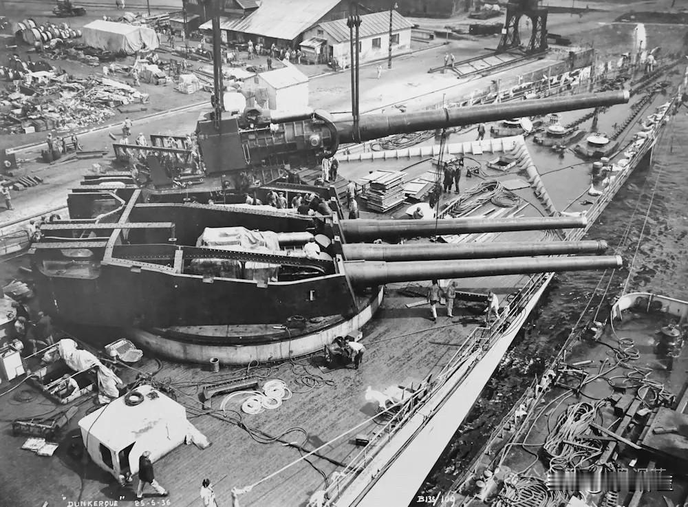 建造中的“敦刻尔克”号
“敦刻尔克”号战列舰是20世纪30年代法国海军为应对德国