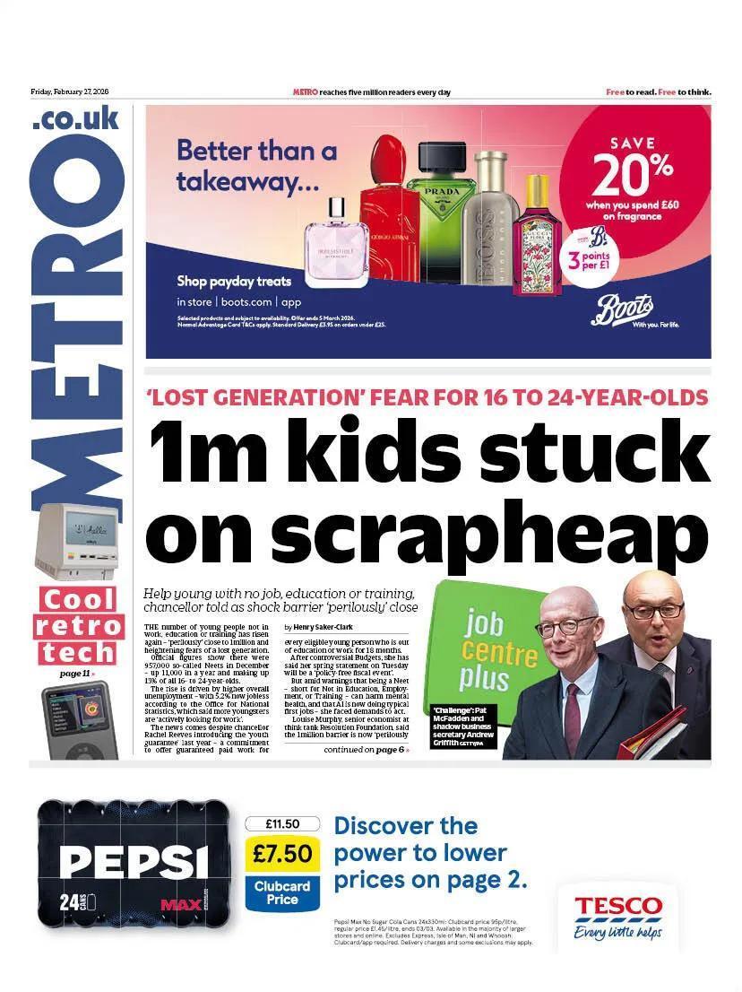 原来英国“躺平”的年轻人人数也吓人啊！
据英国《地铁报》报道，未工作、未受教育或