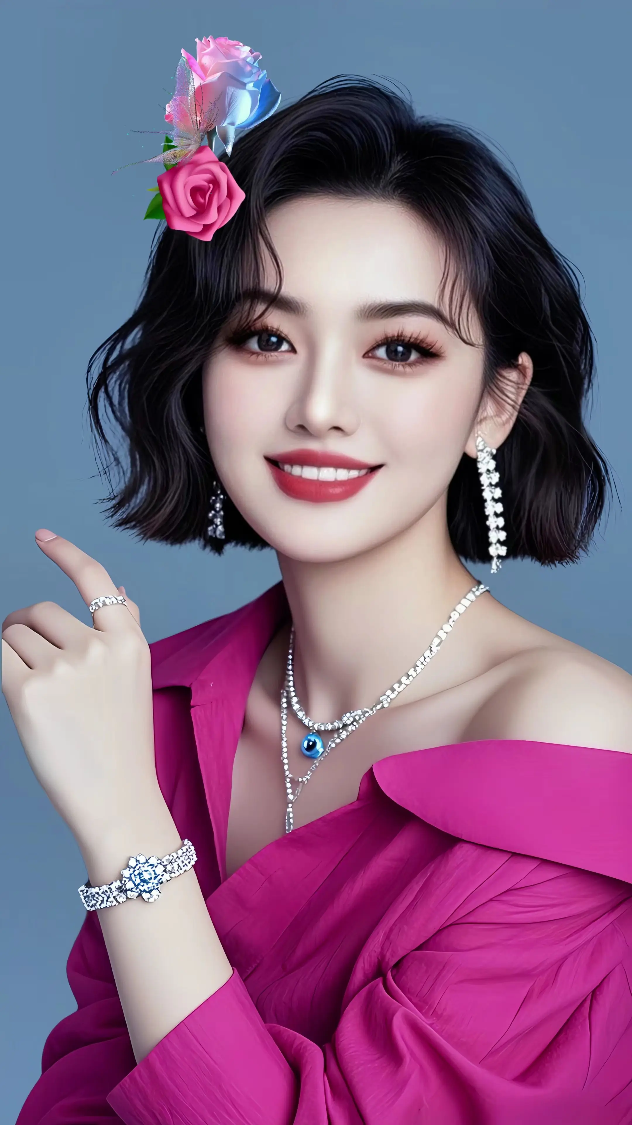 玫瑰花蝴蝶妆 导入一张照片即可拍同款