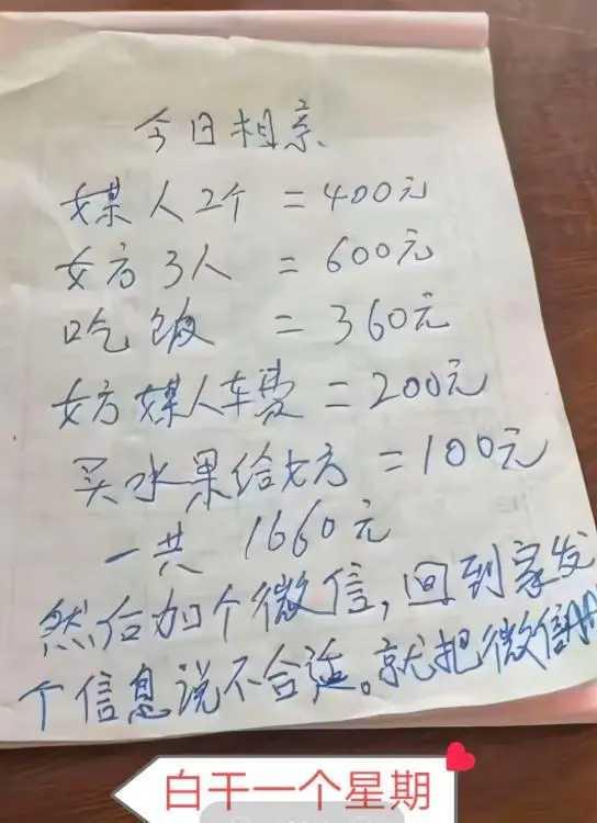 咳，恋爱！
有一个网友分享说，一次相亲，来了两个媒婆和女方三个人。
按规矩，他给