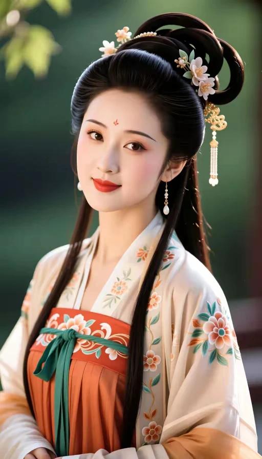 汉服之美，文化传承。
国风古韵，历史悠久。
大家闺秀，小家碧玉。
身着汉服，光彩