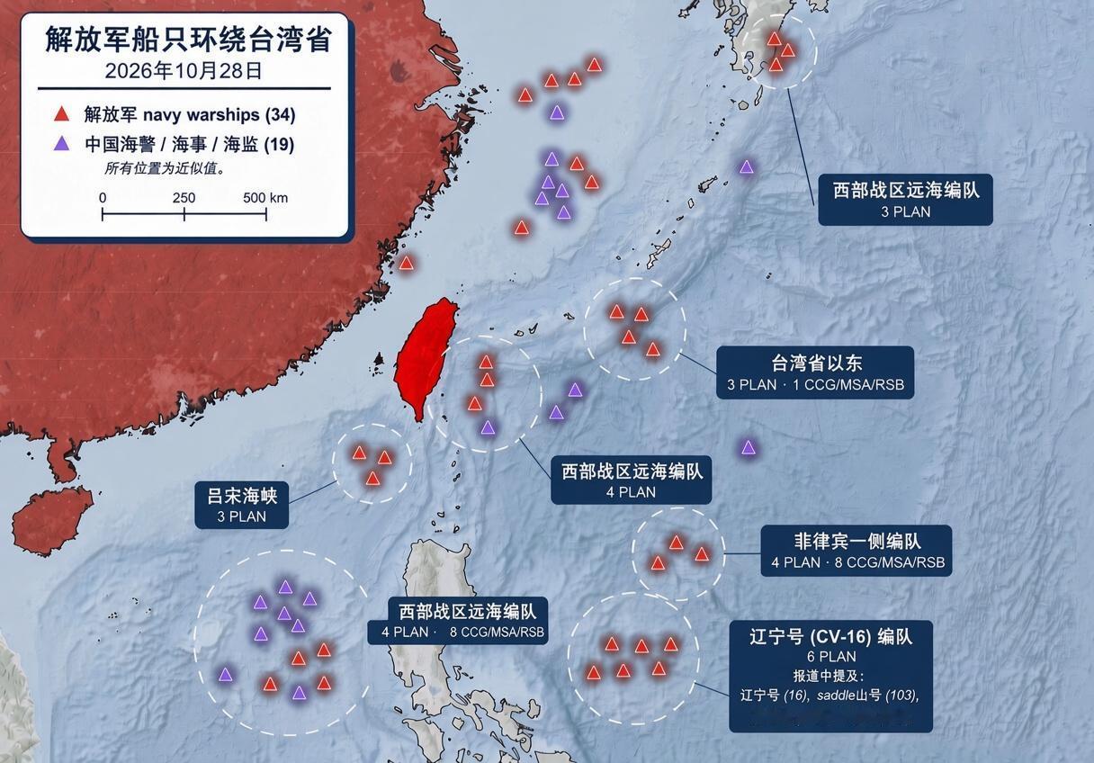 “围着围着，就解放了！”截至2026年10月29日，解放军在东海、南海、菲律宾海