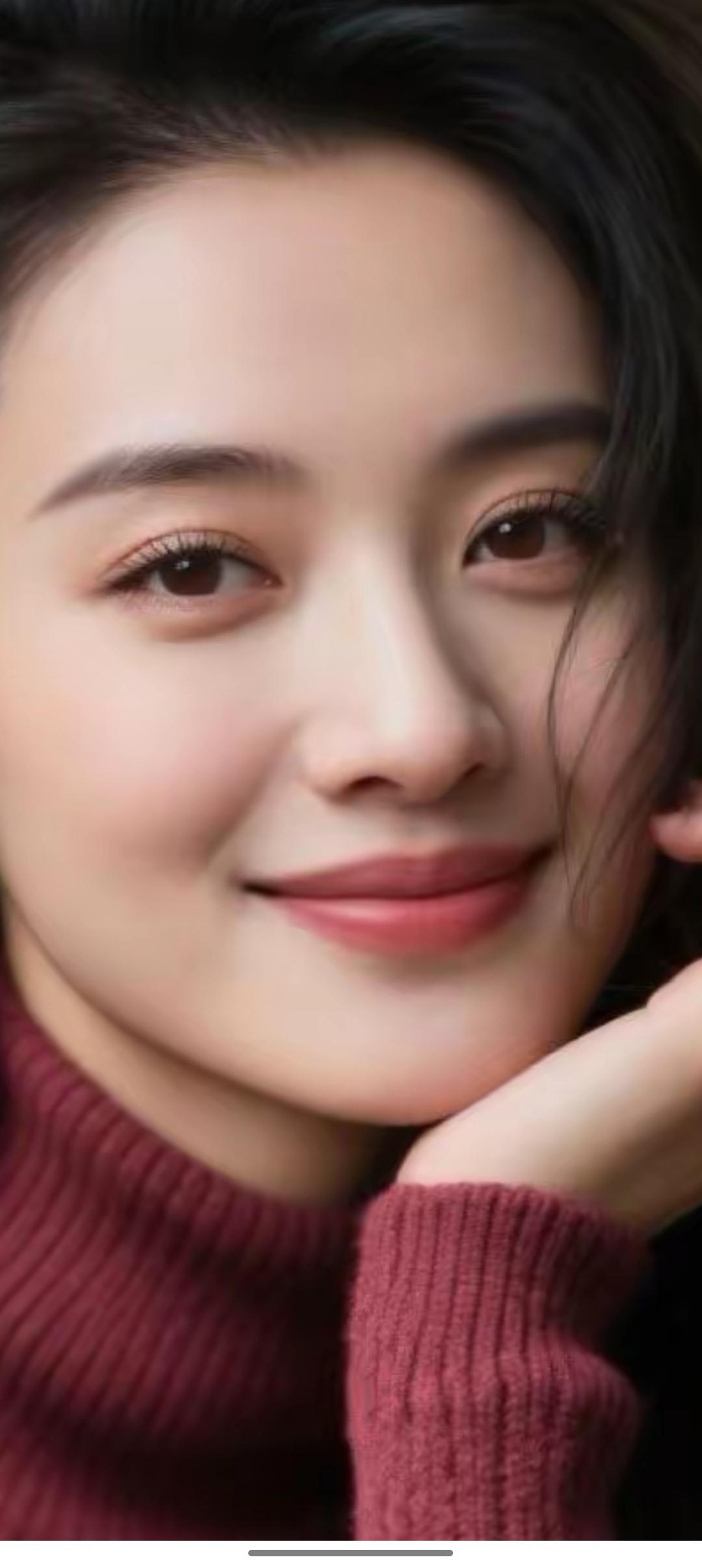 温暖冬日，甜美笑容，红衣少女，冬日暖阳