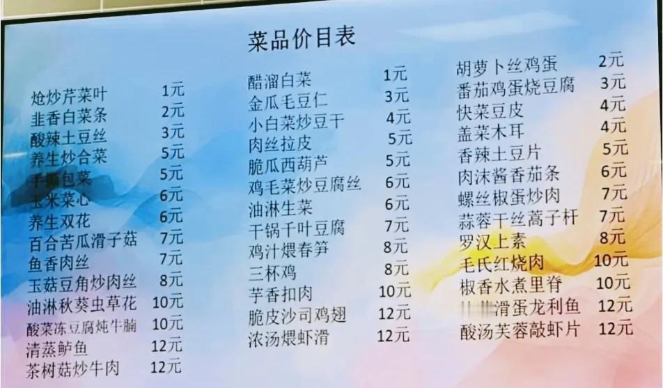 清华大学食堂菜品价目表，为什么正猛长身体的中小学生享受不到这样的美食和价格？