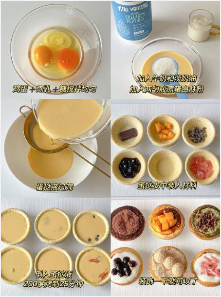 6款花样蛋挞｜5分钟搞定营养美味O难度​​​我的宝藏食谱 ​​​