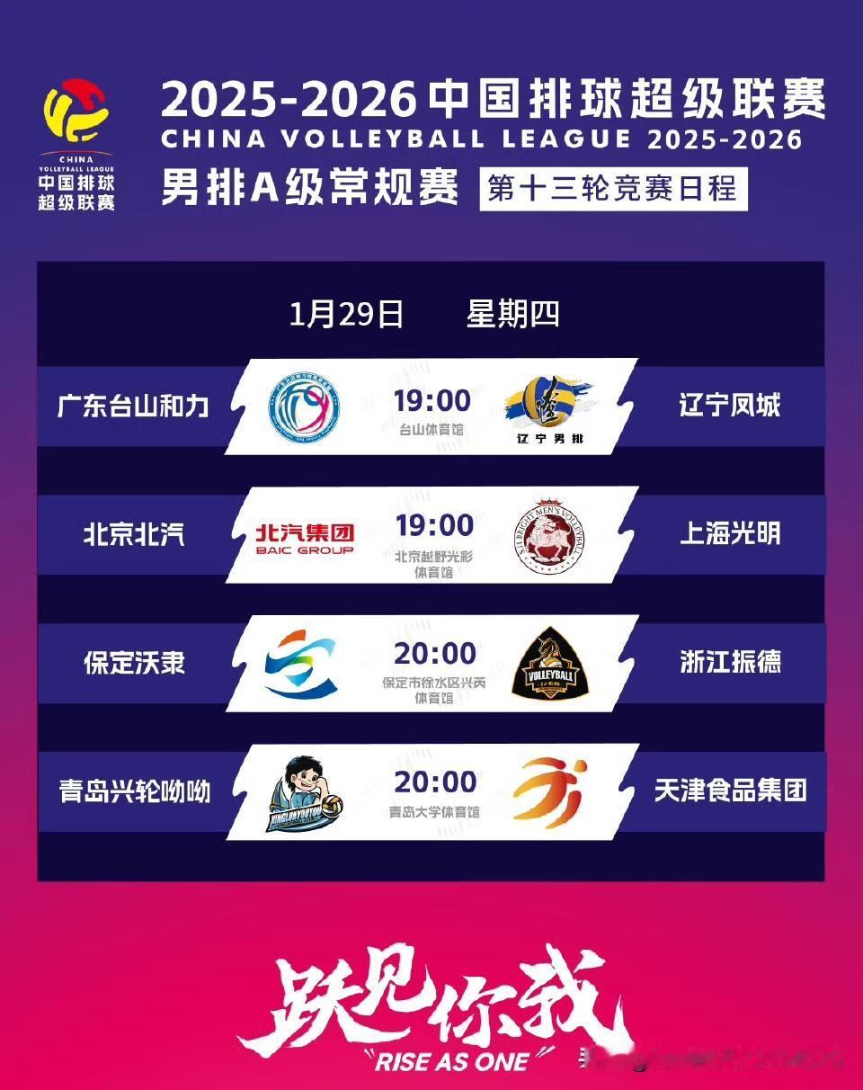 [玫瑰][玫瑰][玫瑰]男排联赛A级赛已进入倒数第13轮，今晚有四场比赛，实时战