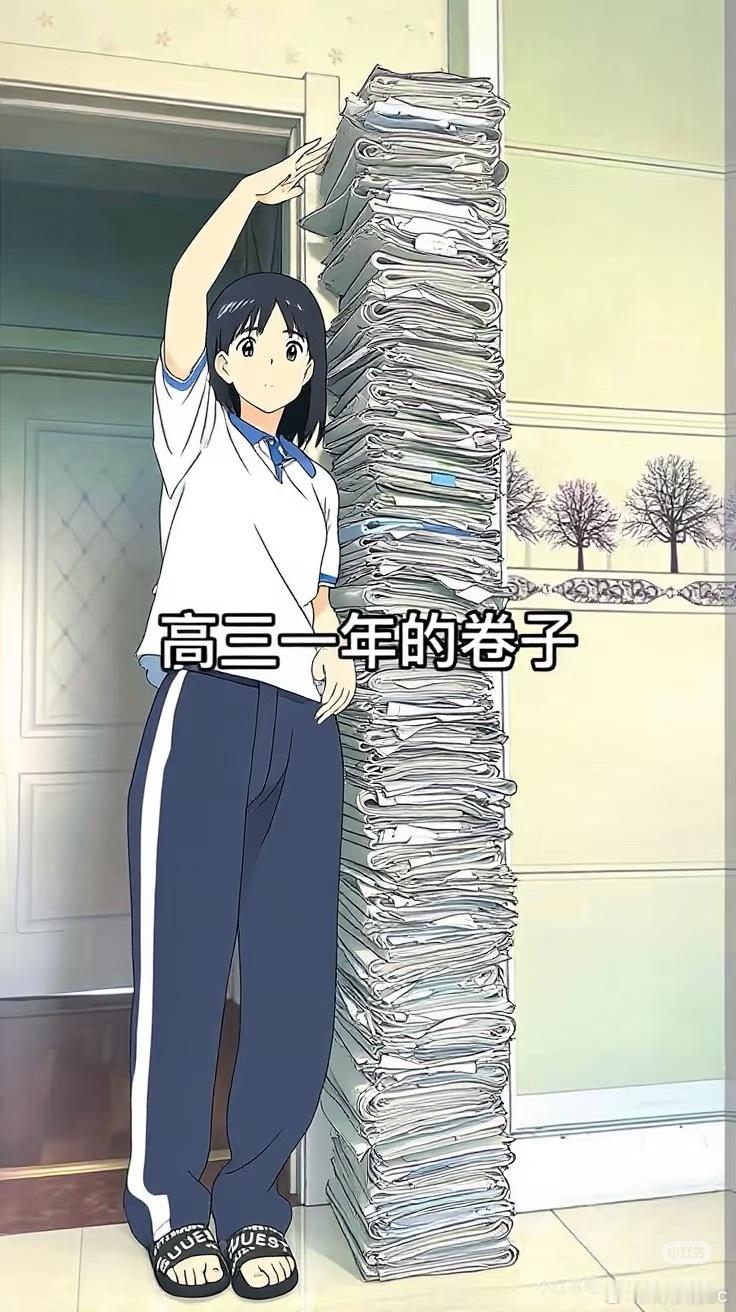 妈妈感叹孩子写过太多试卷厚厚一沓试卷，是少年日夜拼搏的见证。一路走来满是辛苦，愿