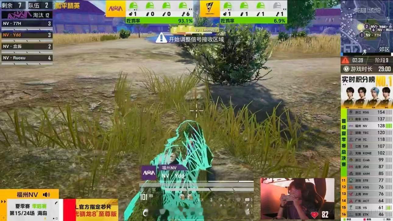 NV海岛两连鸡77H二连MVP海岛战场统治力拉满！NV全员协同作战，决赛圈沉着博