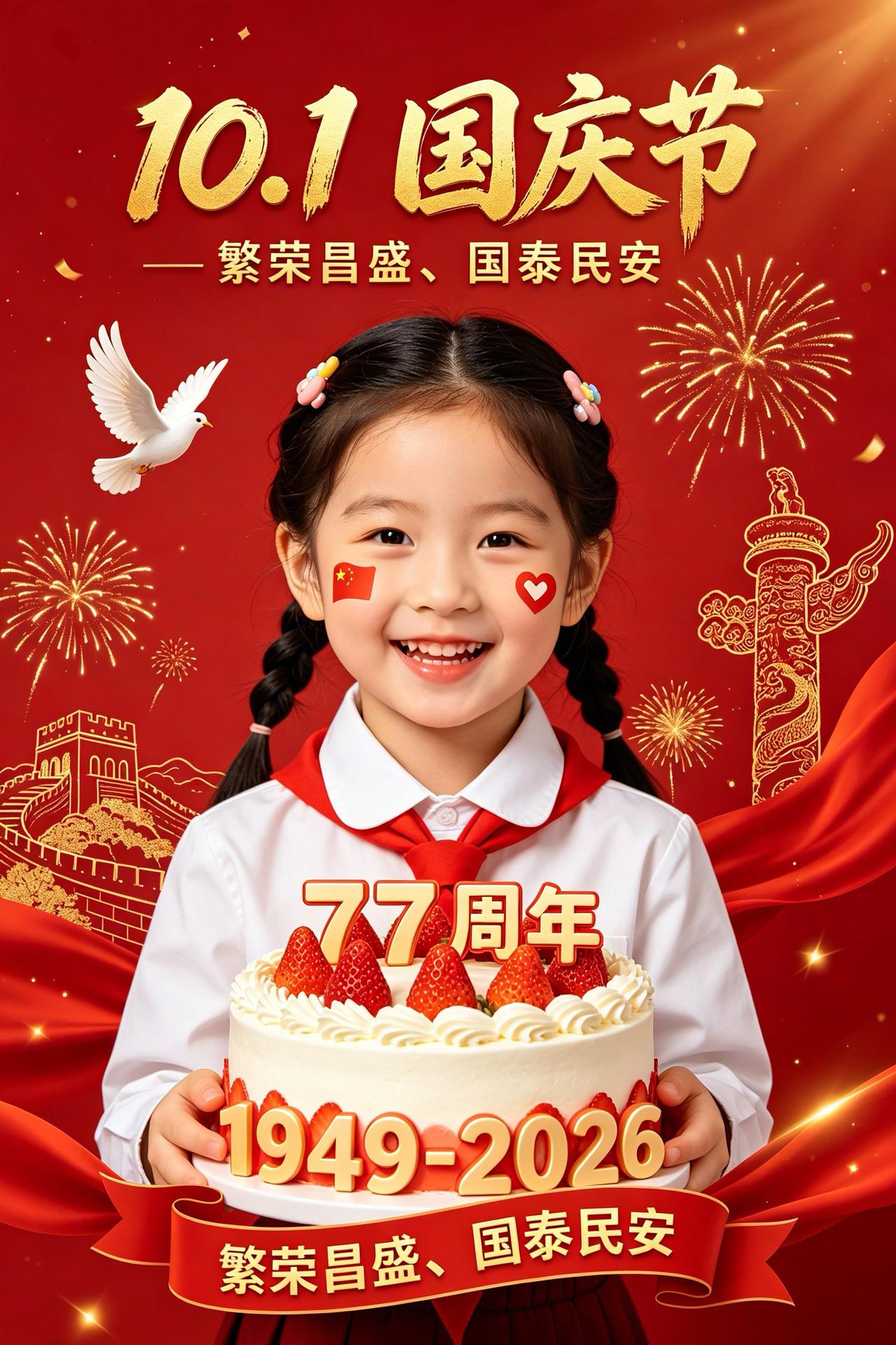 金秋献礼，举国同庆，喜迎祖国生日🎊。万里河山，壮丽如画，从广袤大地到碧海蓝天，