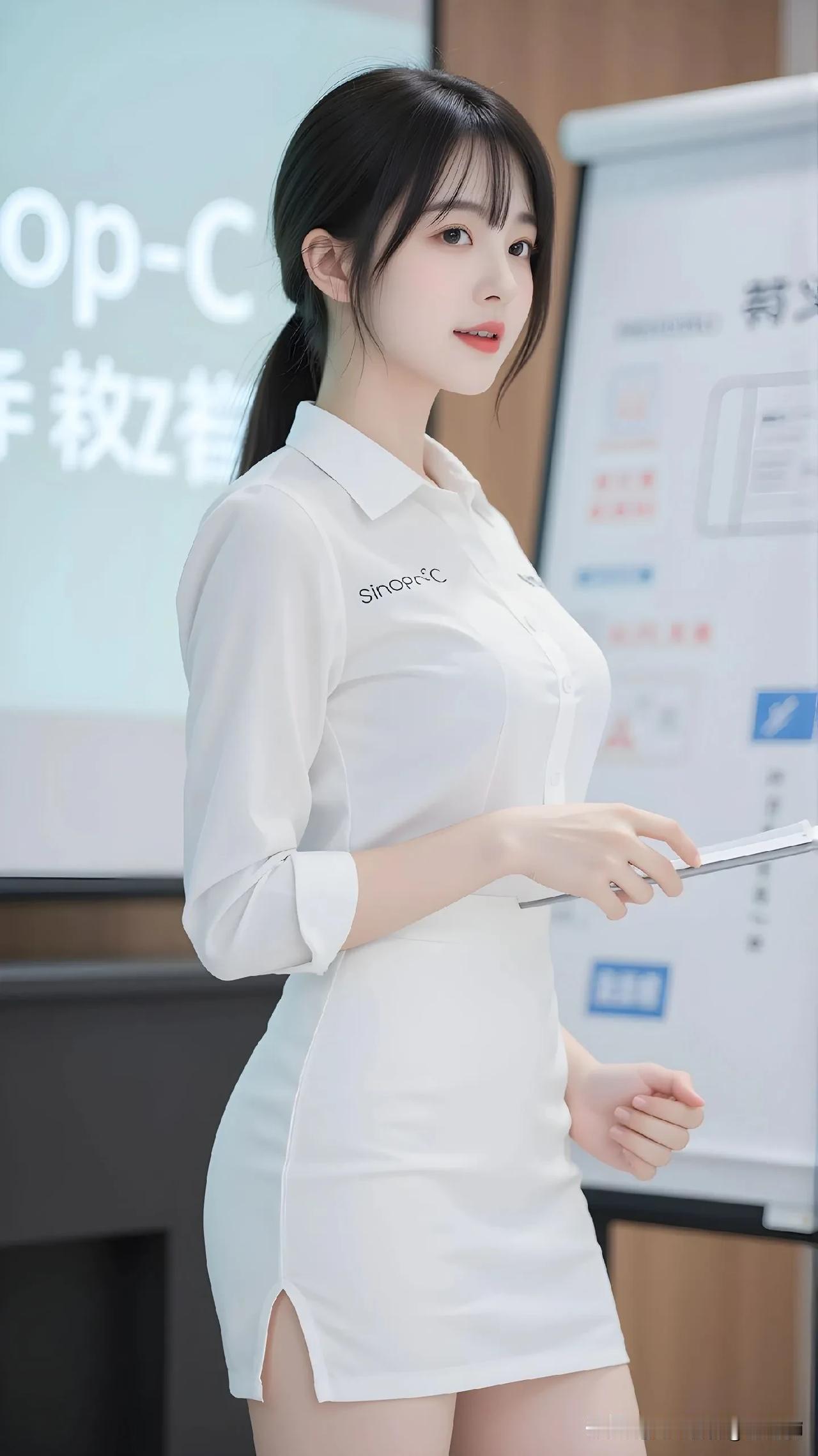 白衣如雪，笔走龙蛇。点点关注不迷路 分享美少女倩影 养眼极品小姐姐